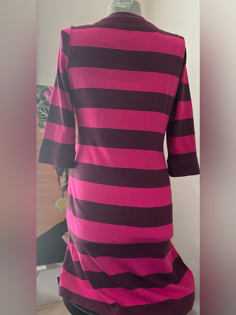 Patagonia 100% Organic Cotton Sender
Striped Rugby Dress Pink 3/4 Sleeve Sz. M - Picture 5 of 8